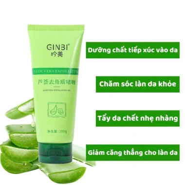 3 chai Gel tẩy tế bào chết GINBI 100g - Nha đam, da mặt & body, sáng mịn, 16.999₫