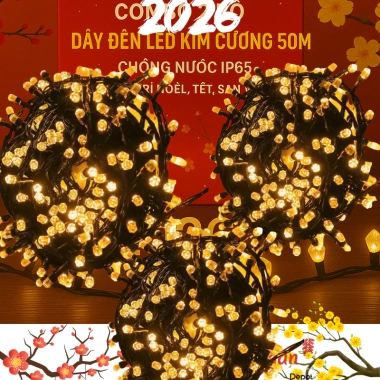 3 Dây Đèn Nháy Kim Cương 40m Chống Nước Tiết Kiệm 70.000₫ - Trang Trí Tết Giáng Sinh 10