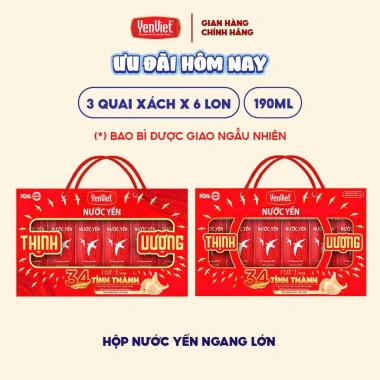 3 hộp 18 lon Nước yến sào đường phèn Yến Việt - Quà tặng sang trọng, 188.000₫ 4