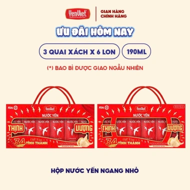 3 hộp 18 lon Nước yến sào đường phèn Yến Việt - Quà tặng sang trọng, 188.000₫ 5