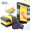 3 khăn rửa xe microfiber dày mềm, hút nước, sấy nhanh, chăm sóc ô tô – giảm 18%