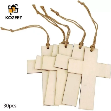 30 Cái Cắt Gỗ Chưa Hoàn Thành - Dấu Chữ Thập Trang Trí Tiệc, Chip Gỗ Treo, Giá Ưu Đãi 100,100 VND 2
