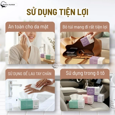30 Gói Giấy Ăn Bông Sen Việt 300 Tờ 4 Lớp Dày Dặn – Siêu Dai, Mềm Mịn, Thấm Hút Tốt, 60.000