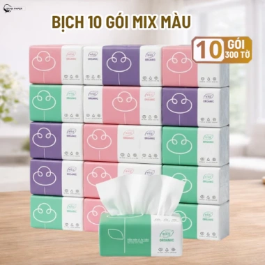 30 Gói Giấy Ăn Bông Sen Việt 300 Tờ 4 Lớp Dày Dặn – Siêu Dai, Mềm Mịn, Thấm Hút Tốt, 60.000