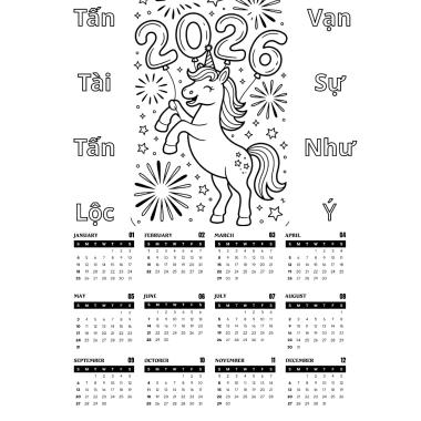 30+ mẫu Lịch Tết 2.026 giấy dày 200gsm A3/A4 cho bé tô màu sáng tạo, trải nghiệm giảm giá 19.000 VND 9