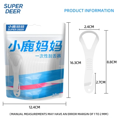 30 Túi Dụng Cụ Cạo Lưỡi Dùng Một Lần + Que Nha Khoa Nhựa, Giảm Hơi Thở Hôi, Miệng Trong Lành 2