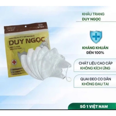300 khẩu trang 5D DUY NGỌC chính hãng 3 lớp kháng khuẩn 1 lần, chống bụi UV giá 40.000đ