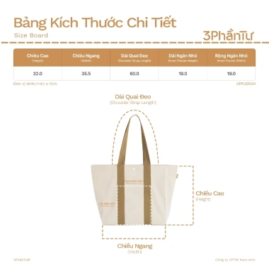 3PhầnTư Túi Tote Viền Nổi Vải Thế Hệ Mới - Giá chỉ 229.000₫, tiết kiệm 68.700₫
