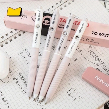 4 Bộ Bút Gel Đổi Mặt Vui Nhộn 0.5mm Nhanh Khô, Cho Bút Mực Đen, Văn Phòng 6