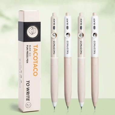 4 Bộ Bút Gel Đổi Mặt Vui Nhộn 0.5mm Nhanh Khô, Cho Bút Mực Đen, Văn Phòng 9