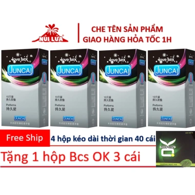 4 hộp Bao cao su Kéo Dài JUNCAI Performa 40 - Tặng 1 hộp, giảm 20% chỉ 172.000₫