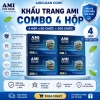 4 hộp khẩu trang y tế AMI 4 lớp kháng khuẩn, chống bụi, chống tia UV - Giá 120k 4
