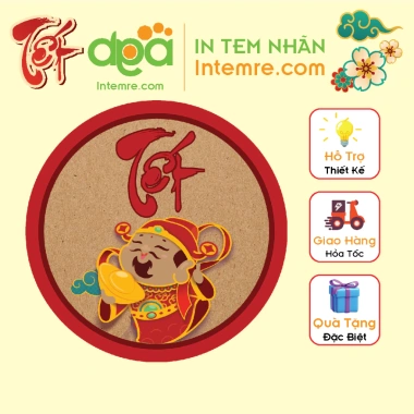 4 Mẫu Tem Dán Tết Thần Tài Dễ Thương 5cm - Giá Ưu Đãi 18.000₫ Intemre.com 4