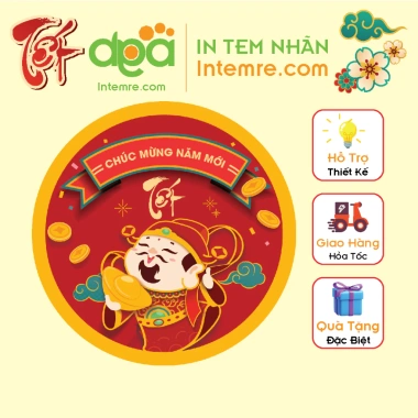 4 Mẫu Tem Dán Tết Thần Tài Dễ Thương 5cm - Giá Ưu Đãi 18.000₫ Intemre.com 6