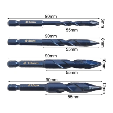 4 mũi khoan 6-12mm - Khoan gạch, kim loại, gỗ, thủy tinh, tường, 89.772 VND 3