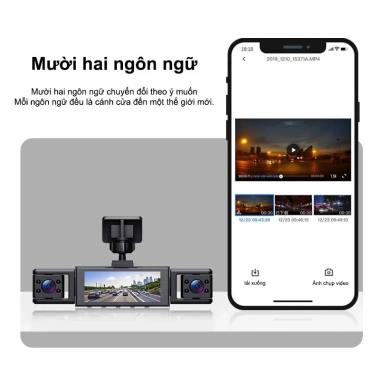 4 trong 1 Máy ghi hình hành trình giám sát đỗ xe 24h - Ghi video trước, trong, sau & tầm nhìn ban đêm - Giá 647.500₫