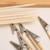 40 Kẹp Cá Sấu Kim Loại Kép Tay Cầm Gỗ - Công Cụ Vẽ Mô Hình An Toàn, Chống ẩm, Giá đỡ DIY 8