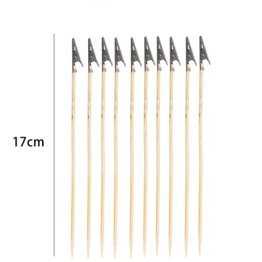 40 Kẹp Cá Sấu Kim Loại Kép Tay Cầm Gỗ - Công Cụ Vẽ Mô Hình An Toàn, Chống ẩm, Giá đỡ DIY 10