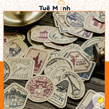 46 Sticker tem kraft vintage Bullet Journal STI26 Vpp Tuệ Minh - giảm còn 21.850₫
