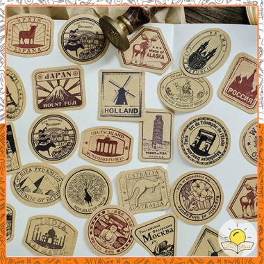 46 Sticker tem kraft vintage Bullet Journal STI26 Vpp Tuệ Minh - giảm còn 21.850₫