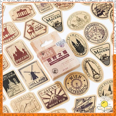 46 Sticker tem kraft vintage Bullet Journal STI26 Vpp Tuệ Minh - giảm còn 21.850₫
