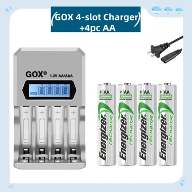 4Khe GOX LCD Hiển Thị Pin Thông Minh - Nạp Energizer AA 2.300mAh/AAA 800mAh - Giá 176.880₫ 15 4Khe GOX LCD Hiển Thị Pin Thông Minh - Nạp Energizer AA 2.300mAh/AAA 800mAh - Giá 176.880₫ 15