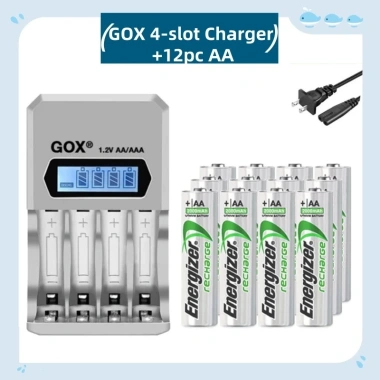 4Khe GOX LCD Hiển Thị Pin Thông Minh - Nạp Energizer AA 2.300mAh/AAA 800mAh - Giá 176.880₫ 19 4Khe GOX LCD Hiển Thị Pin Thông Minh - Nạp Energizer AA 2.300mAh/AAA 800mAh - Giá 176.880₫ 19