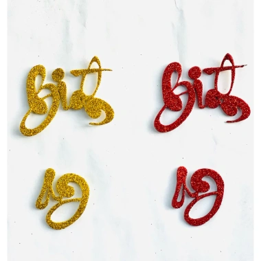 5 bộ chữ xốp kim tuyến 4,5cm keo mặt sau - Dưa dừa bưởi trưng Tết giá 20.000