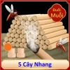 5 Cây Nhang Đuổi Muỗi Tự Nhiên Ngải Cứu An Toàn + Đế Gỗ - Chỉ 23.500đ
