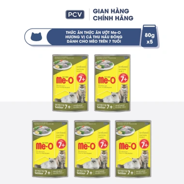 5 gói Thức ăn ướt Me-O cho mèo già thu/ngừ - Tặng nón BH HĐ299k - 76.500đ