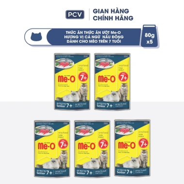 5 gói Thức ăn ướt Me-O cho mèo già thu/ngừ - Tặng nón BH HĐ299k - 76.500đ