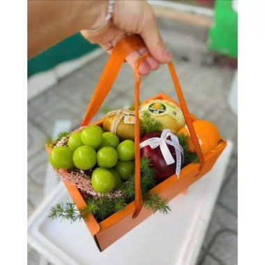 5 Hộp Nắp Mica Quai Xách Đựng Giỏ Hoa Quả, Đựng Trái Cây 2-3kg - Giá 125k