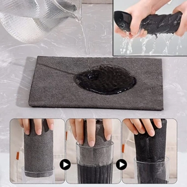 5 Khăn Lau Microfiber Dày Siêu Thấm - Dùng cho Windows, Bếp, Thủy Tinh, Rửa Xe - Dụng Cụ Vệ Sinh Gia Đình