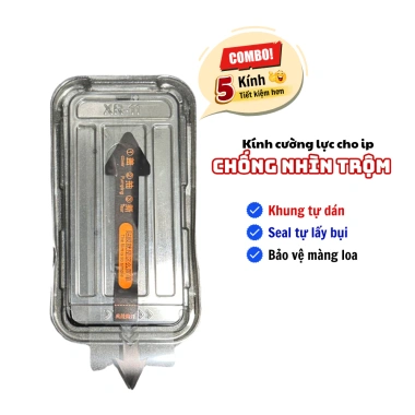 5 Kính Cường Lực Tự Hút Bụi Khung Dán cho iPhone 17/16/15, 14/13/12/11 Giá 148.000 VND