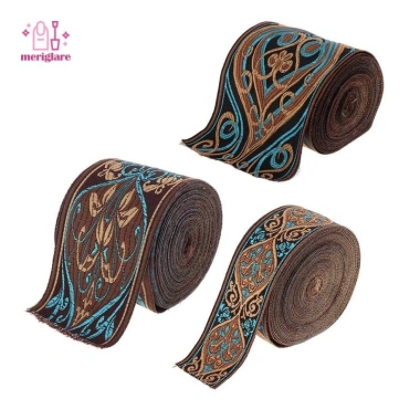 5 mét Ming Thổ Cẩm Jacquard Ruy Băng màu be - Viền may đính, giá chỉ 103,400 VND 4