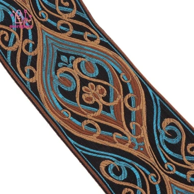 5 mét Ming Thổ Cẩm Jacquard Ruy Băng màu be - Viền may đính, giá chỉ 103,400 VND 6