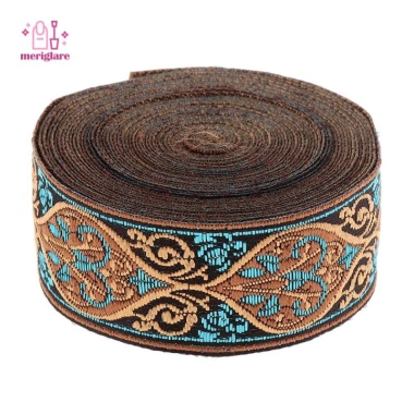 5 mét Ming Thổ Cẩm Jacquard Ruy Băng màu be - Viền may đính, giá chỉ 103,400 VND 7
