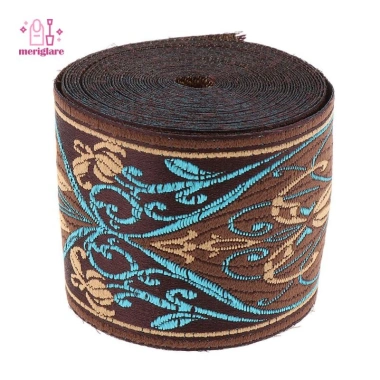 5 mét Ming Thổ Cẩm Jacquard Ruy Băng màu be - Viền may đính, giá chỉ 103,400 VND 8