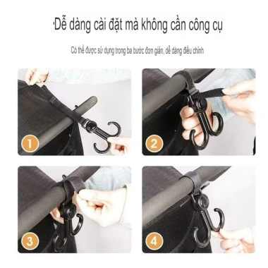 5 Móc Treo Đa Năng Xe Máy, Xe Đạp, Xe Đẩy Trẻ Em - Xoay 360 Độ, Lắp Đặt Nhanh 2