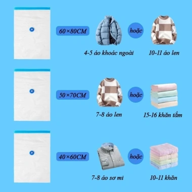 5 tặng 1 Bơm tay, Túi hút chân không quần áo - Tủ gọn gàng, chỉ 15.000₫ 4