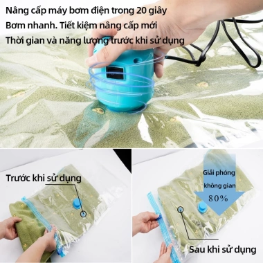 5 Túi Hút Chân Không Đựng Quần Áo, Chăn Gối - Chống Nước, Chống Ẩm, Giảm Giá 67k 3