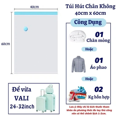 5 Túi Hút Chân Không Đựng Quần Áo, Chăn Gối - Chống Nước, Chống Ẩm, Giảm Giá 67k 9