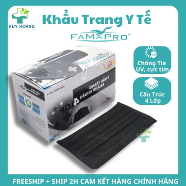 50 Cái Khẩu Trang Famapro 4 Lớp Giấy Kháng Khuẩn Chống Nắng, Lọc Bụi Mịn 29.400đ