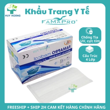 50 Cái Khẩu Trang Famapro 4 Lớp Giấy Kháng Khuẩn Chống Nắng, Lọc Bụi Mịn 29.400đ