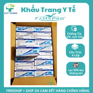 50 Cái Khẩu Trang Famapro 4 Lớp Giấy Kháng Khuẩn Chống Nắng, Lọc Bụi Mịn 29.400đ