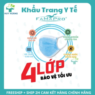 50 Cái Khẩu Trang Famapro 4 Lớp Giấy Kháng Khuẩn Chống Nắng, Lọc Bụi Mịn 29.400đ