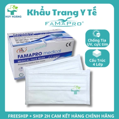 50 Cái Khẩu Trang Famapro 4 Lớp Giấy Kháng Khuẩn Chống Nắng, Lọc Bụi Mịn 29.400đ 10 50 Cái Khẩu Trang Famapro 4 Lớp Giấy Kháng Khuẩn Chống Nắng, Lọc Bụi Mịn 29.400đ 10