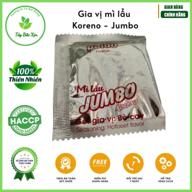 50 Gói Gia Vị Mì Lẩu Koreno Jumbo - Muối Mì Cay Hàn Quốc, Vị Bò Cay, Kimchi - 46.550₫