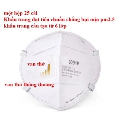 50 khẩu trang 3M 9.001 chính hãng - Chống PM2.5, kháng khuẩn, giá chỉ 250.000đ 2