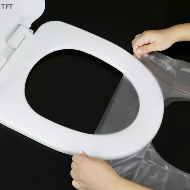50 miếng đệm lót ghế vệ sinh PE an toàn du lịch dùng một lần - Giá chỉ 48.811 VND